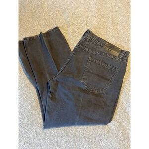 Linea Uomo Jeans Mens 46x30 Black Relaxed Straight Stretch Denim Pants Casual